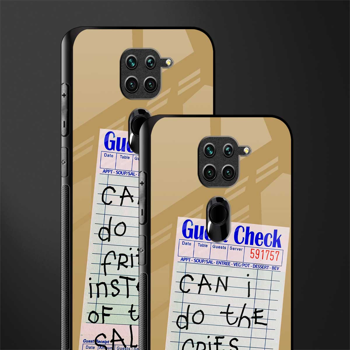 fries over salad glass case for redmi note 9 image-2