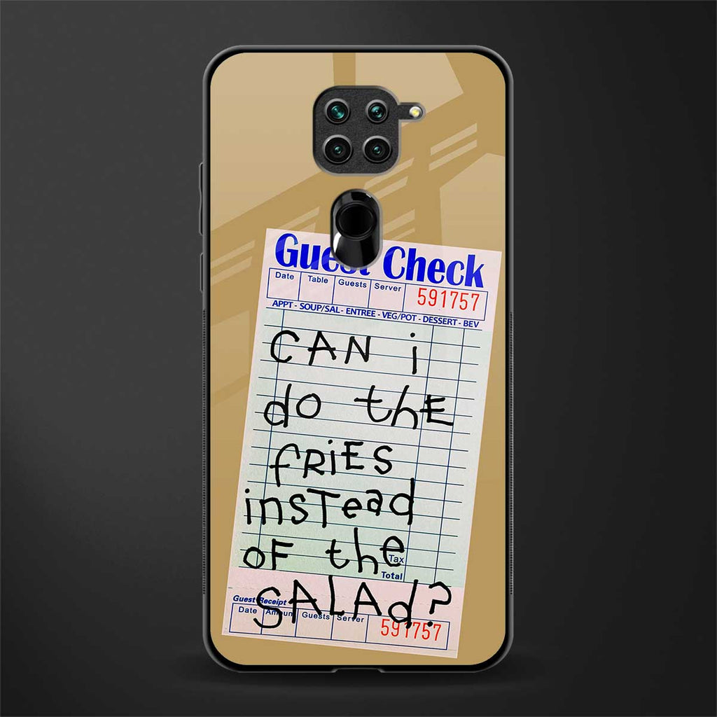 fries over salad glass case for redmi note 9 image