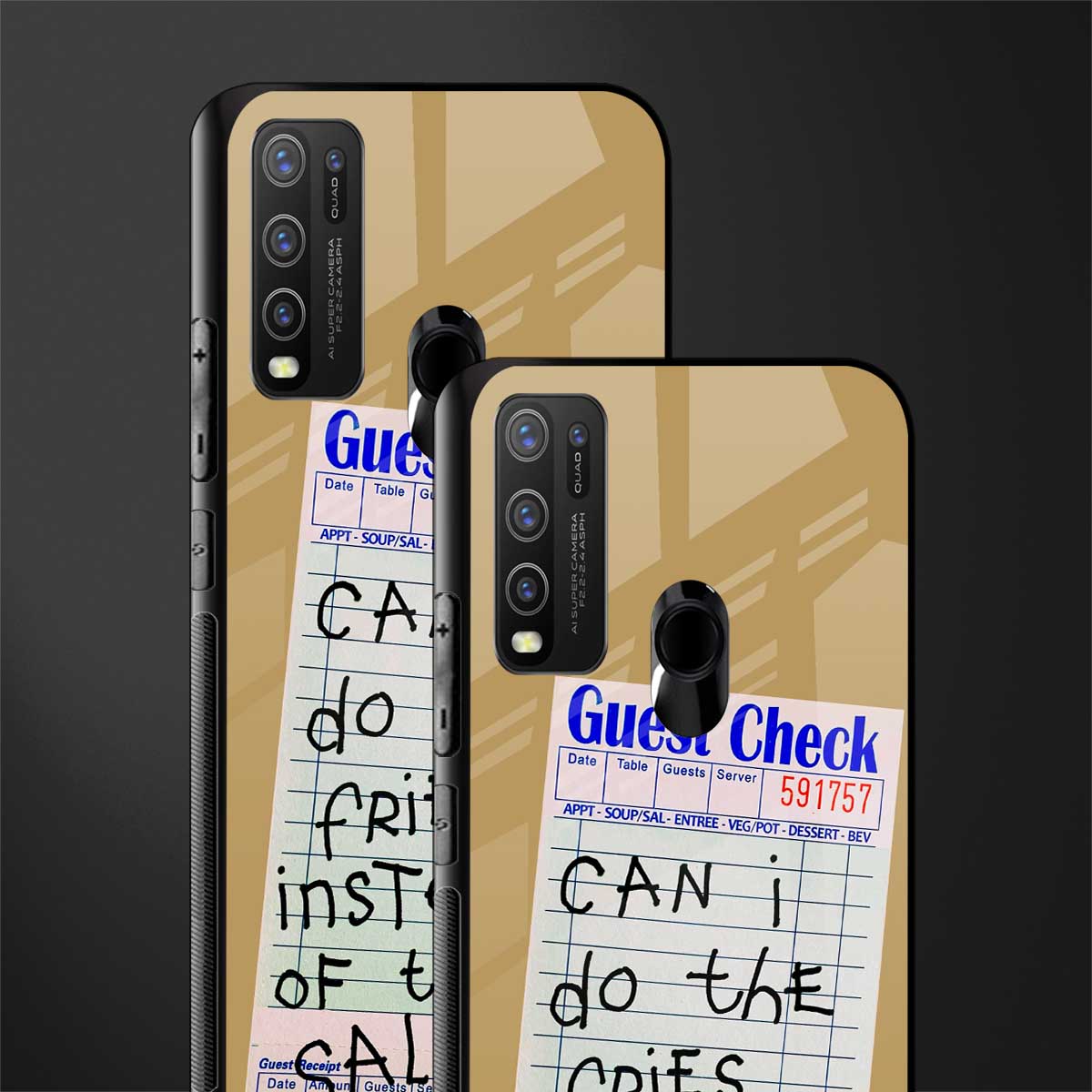 fries over salad glass case for vivo y50 image-2