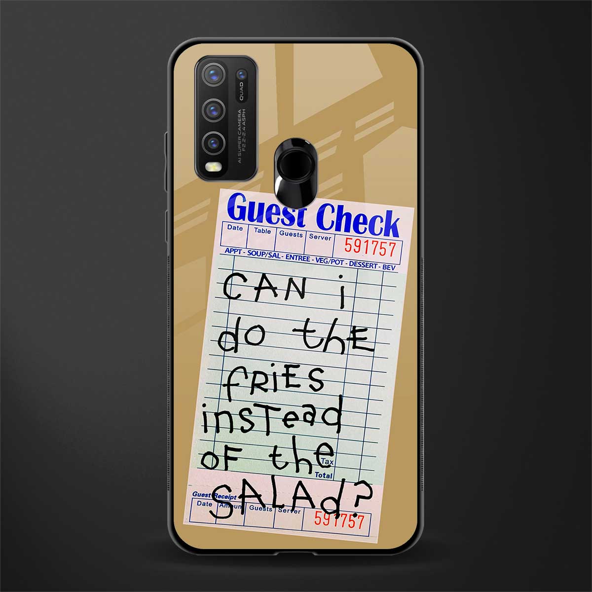 fries over salad glass case for vivo y50 image