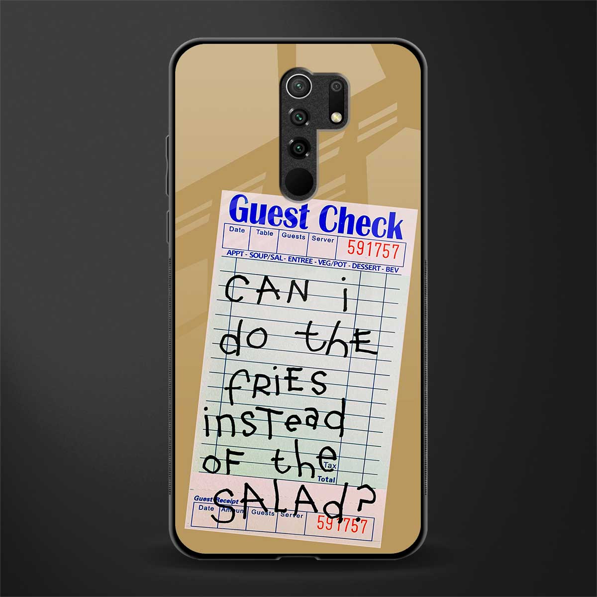 fries over salad glass case for redmi 9 prime image