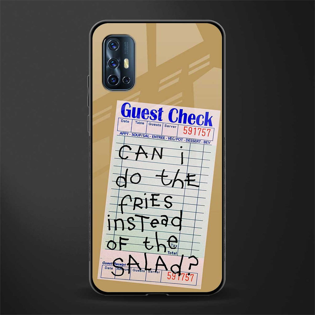fries over salad glass case for vivo v17 image