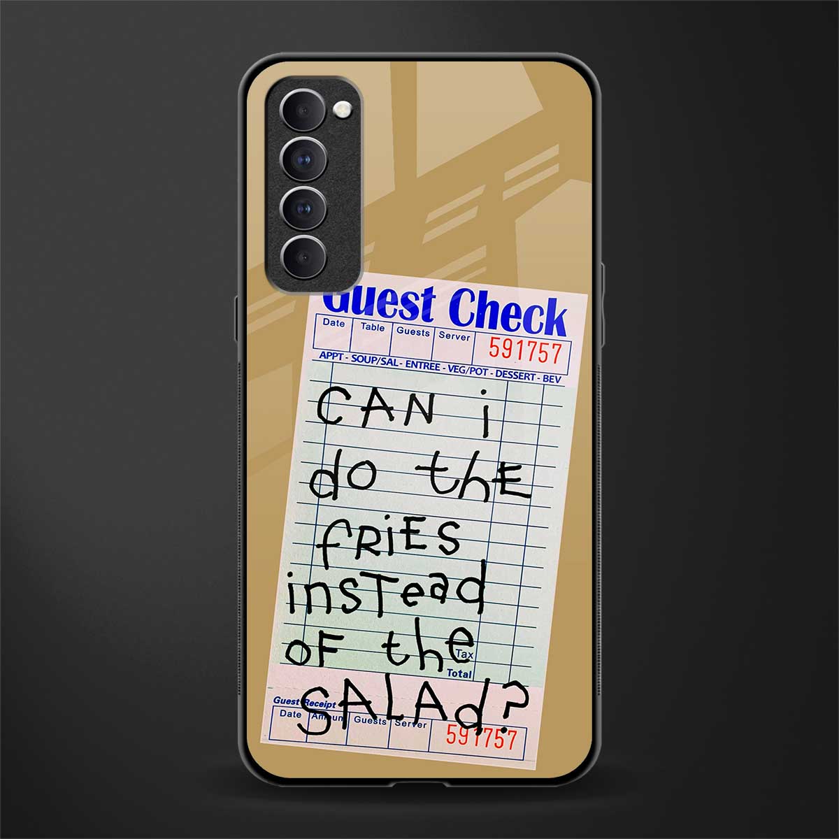 fries over salad glass case for oppo reno 4 pro image