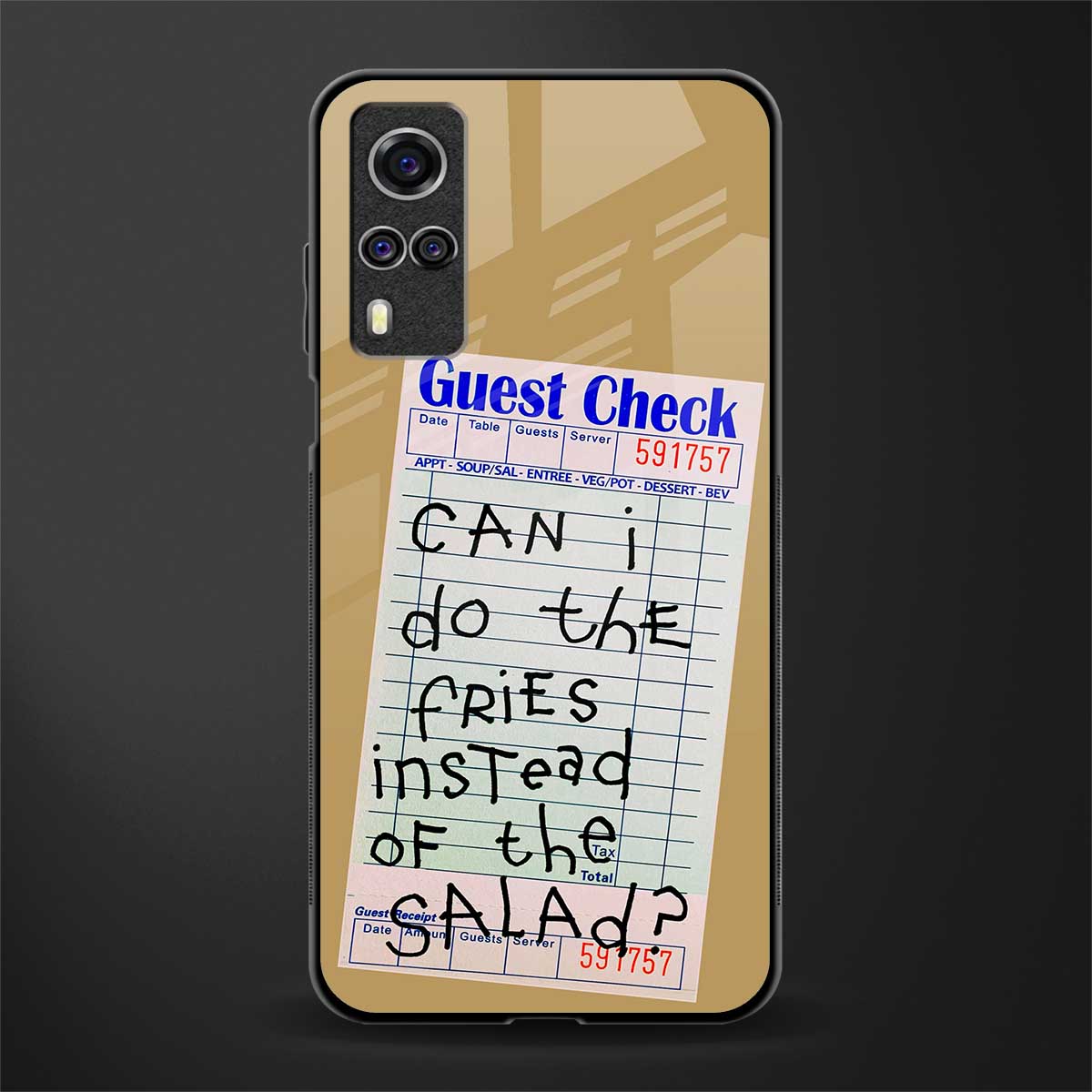 fries over salad glass case for vivo y31 image