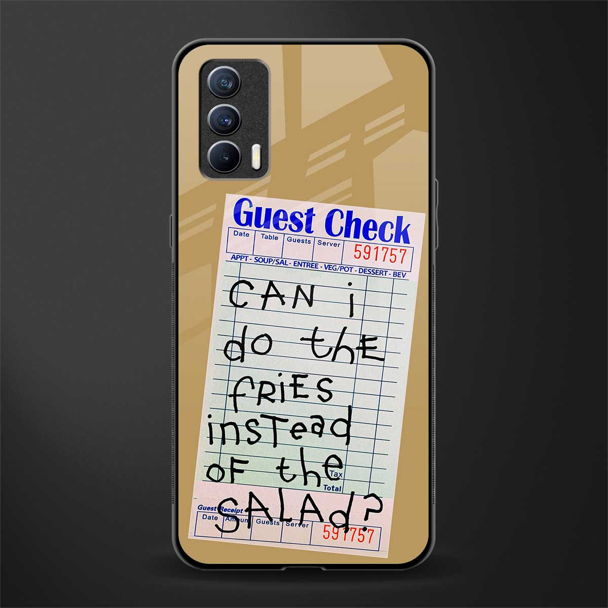 fries over salad glass case for realme x7 image