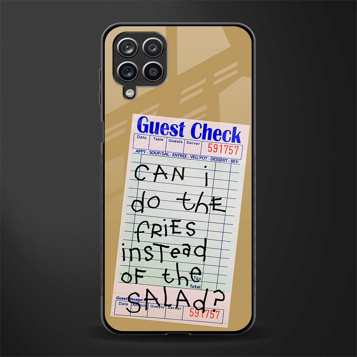 fries over salad glass case for samsung galaxy m12 image