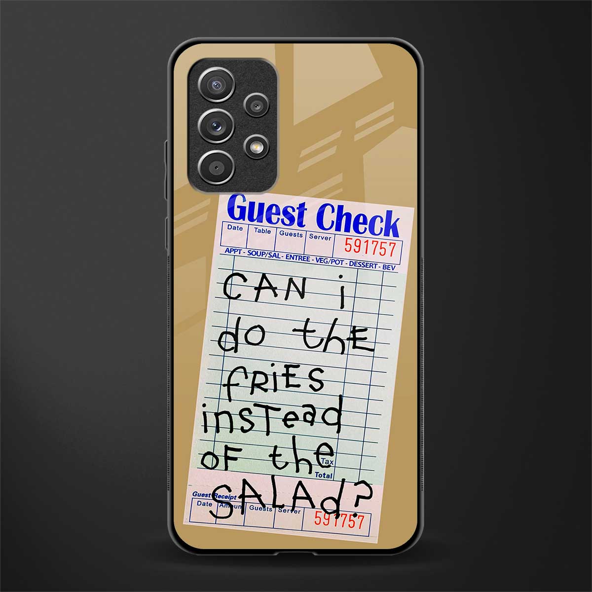 fries over salad glass case for samsung galaxy a32 4g image