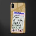 fries over salad glass case for iphone xs max image