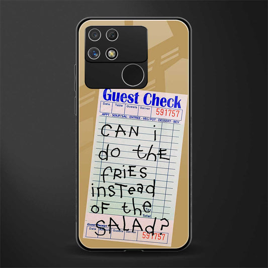 fries over salad back phone cover | glass case for realme narzo 50a