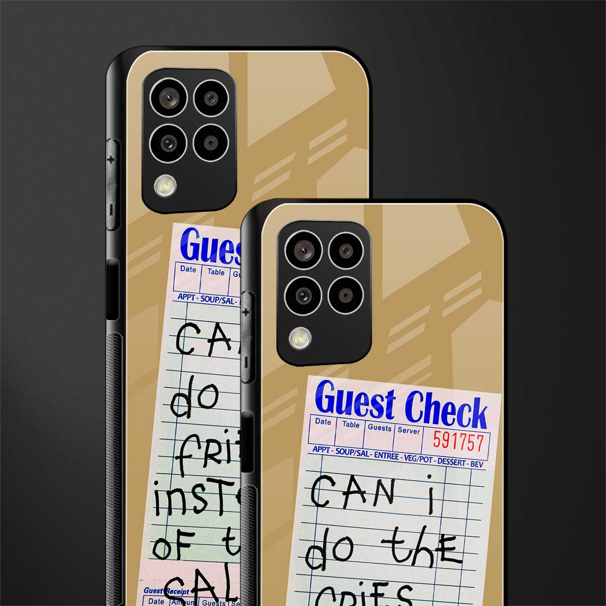 fries over salad back phone cover | glass case for samsung galaxy m33 5g