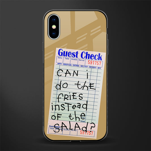 fries over salad glass case for iphone x image
