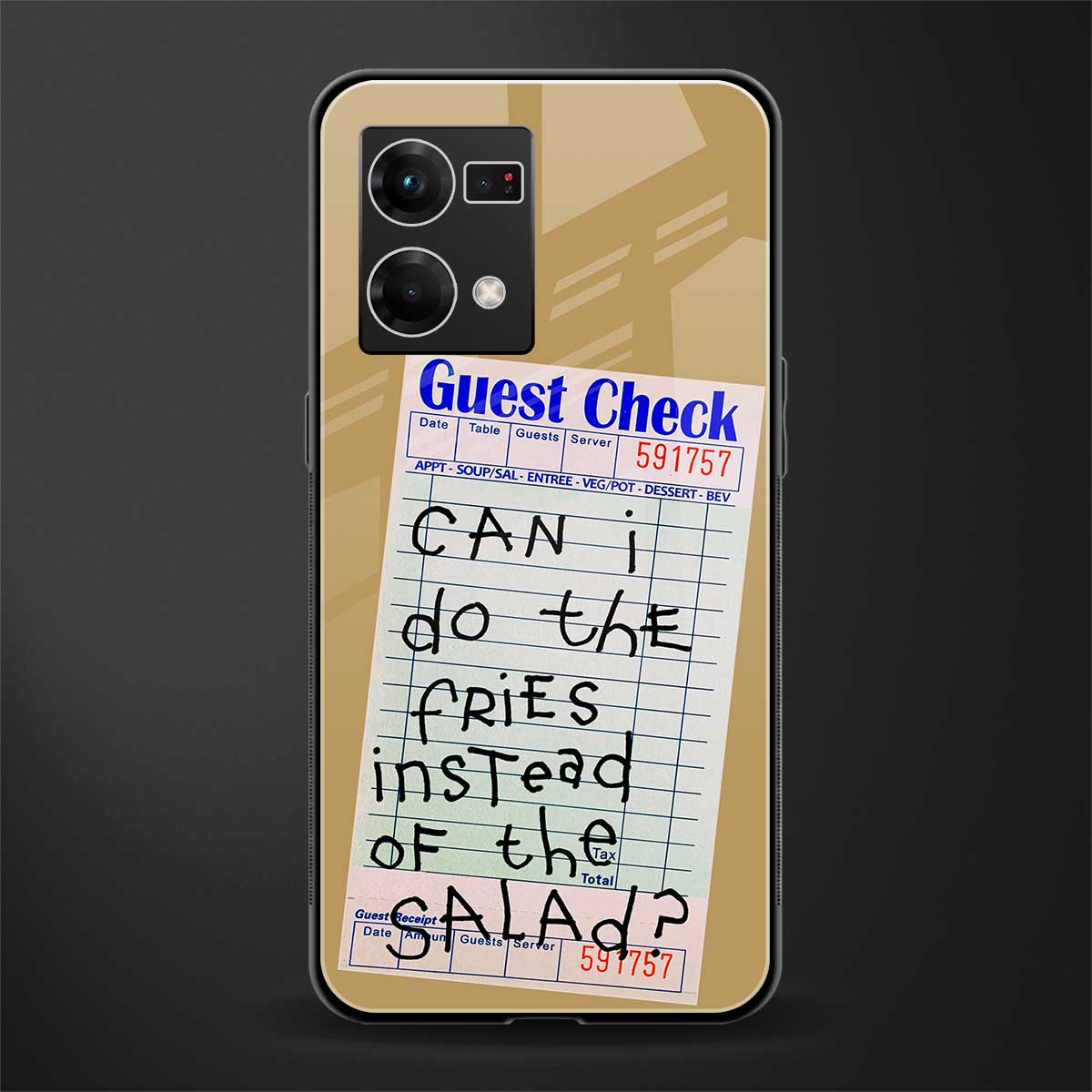 fries over salad back phone cover | glass case for oppo f21 pro 4g