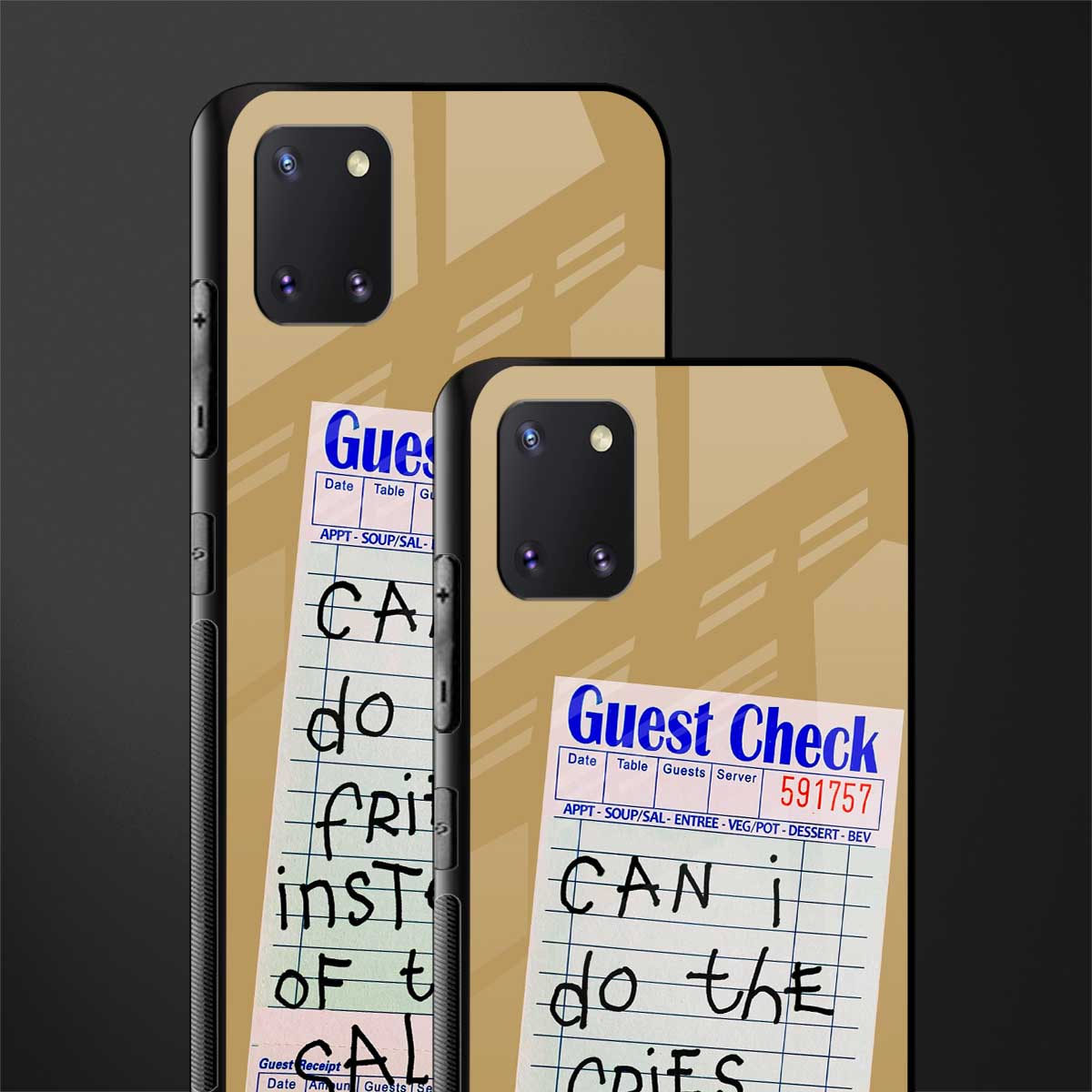 fries over salad glass case for samsung a81 image-2