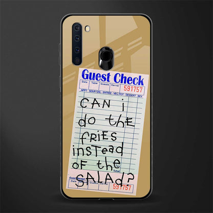 fries over salad glass case for samsung a21 image