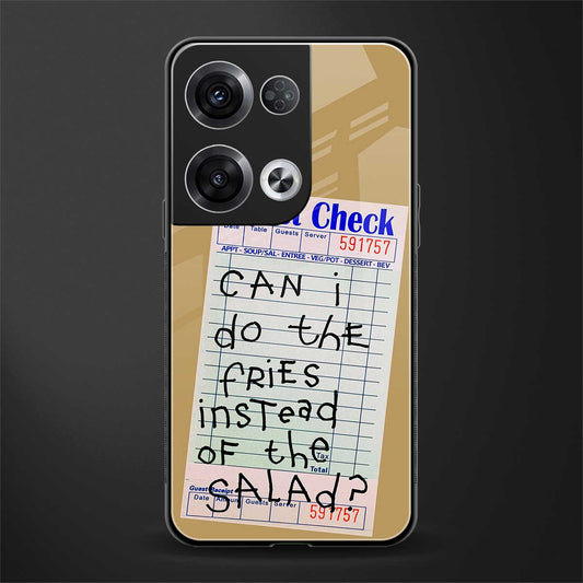 fries over salad back phone cover | glass case for oppo reno 8