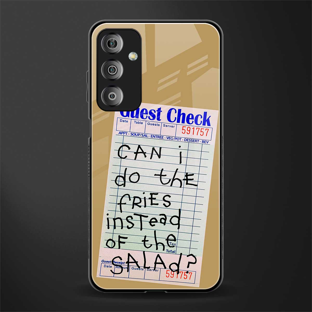 fries over salad back phone cover | glass case for samsung galaxy f23 5g