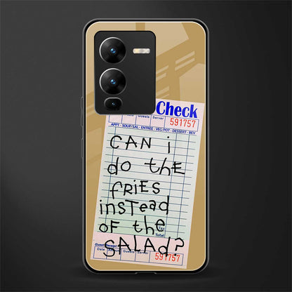 fries over salad back phone cover | glass case for vivo v25 pro 5g