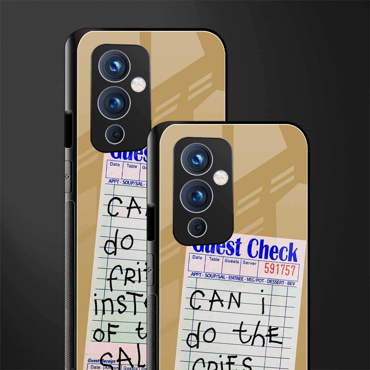 fries over salad back phone cover | glass case for oneplus 9