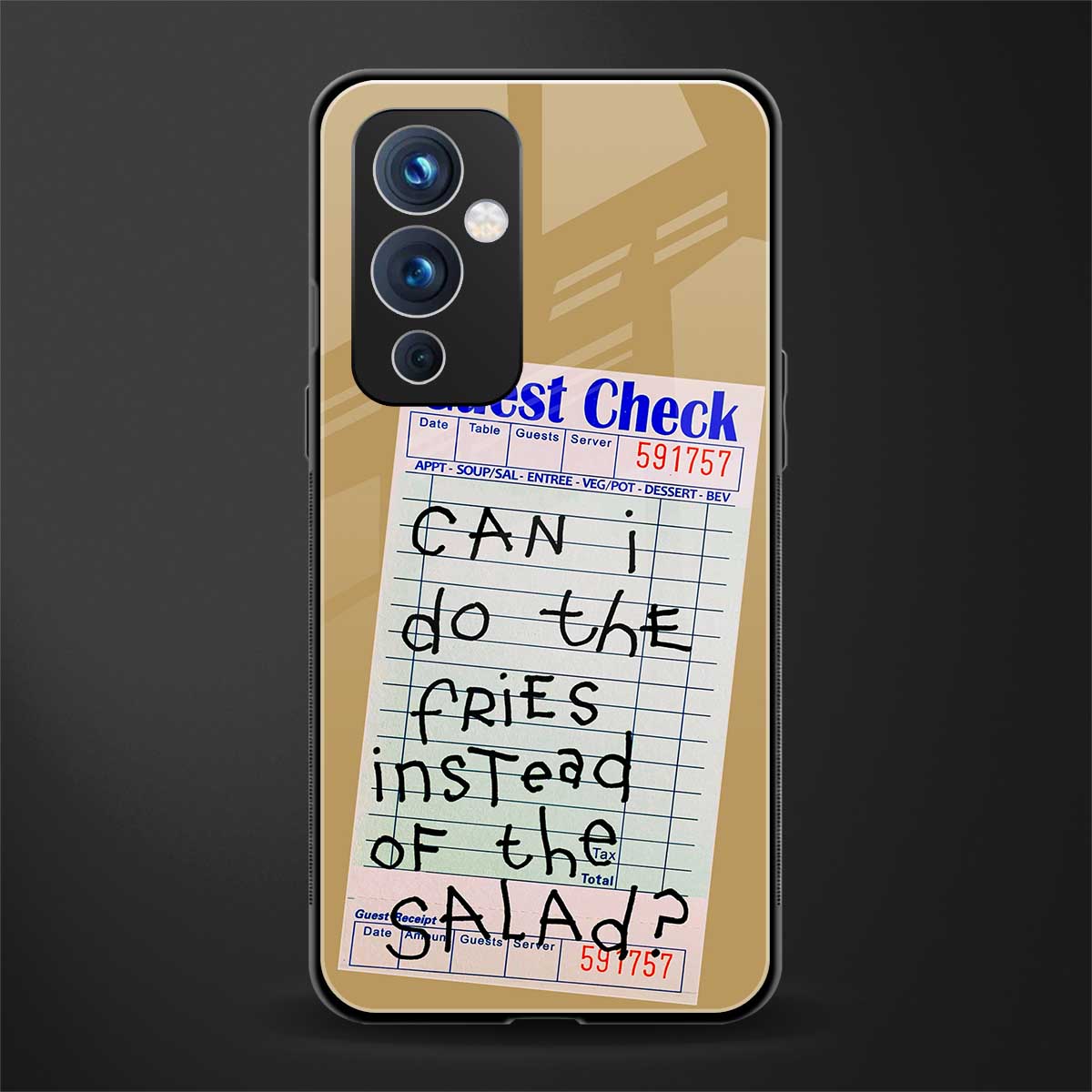 fries over salad back phone cover | glass case for oneplus 9