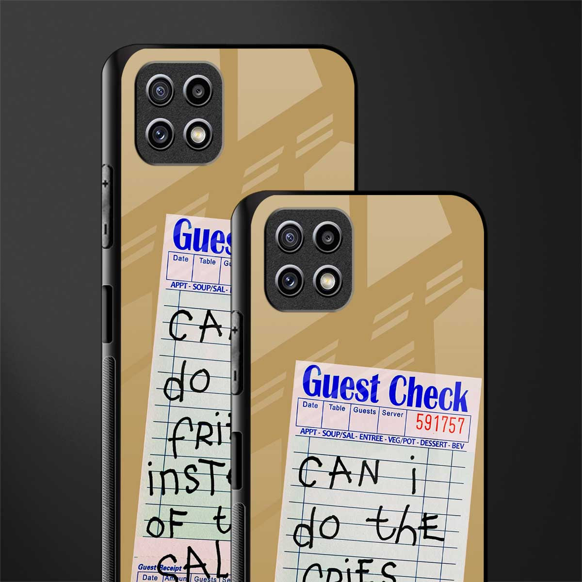 fries over salad back phone cover | glass case for samsung galaxy f42