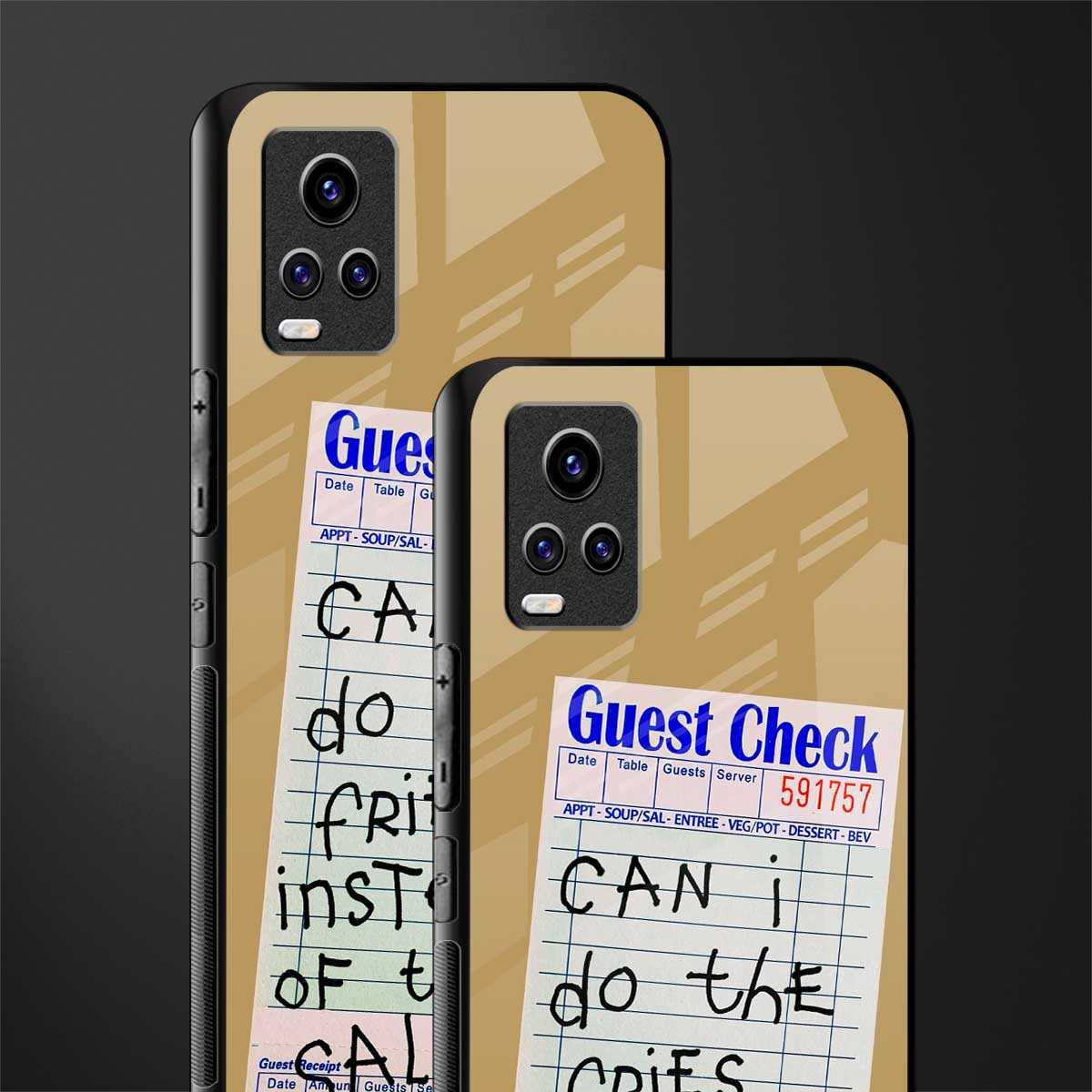 fries over salad back phone cover | glass case for vivo v21e 4g