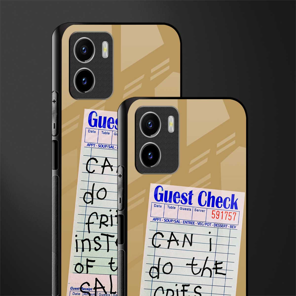 fries over salad back phone cover | glass case for vivo y72