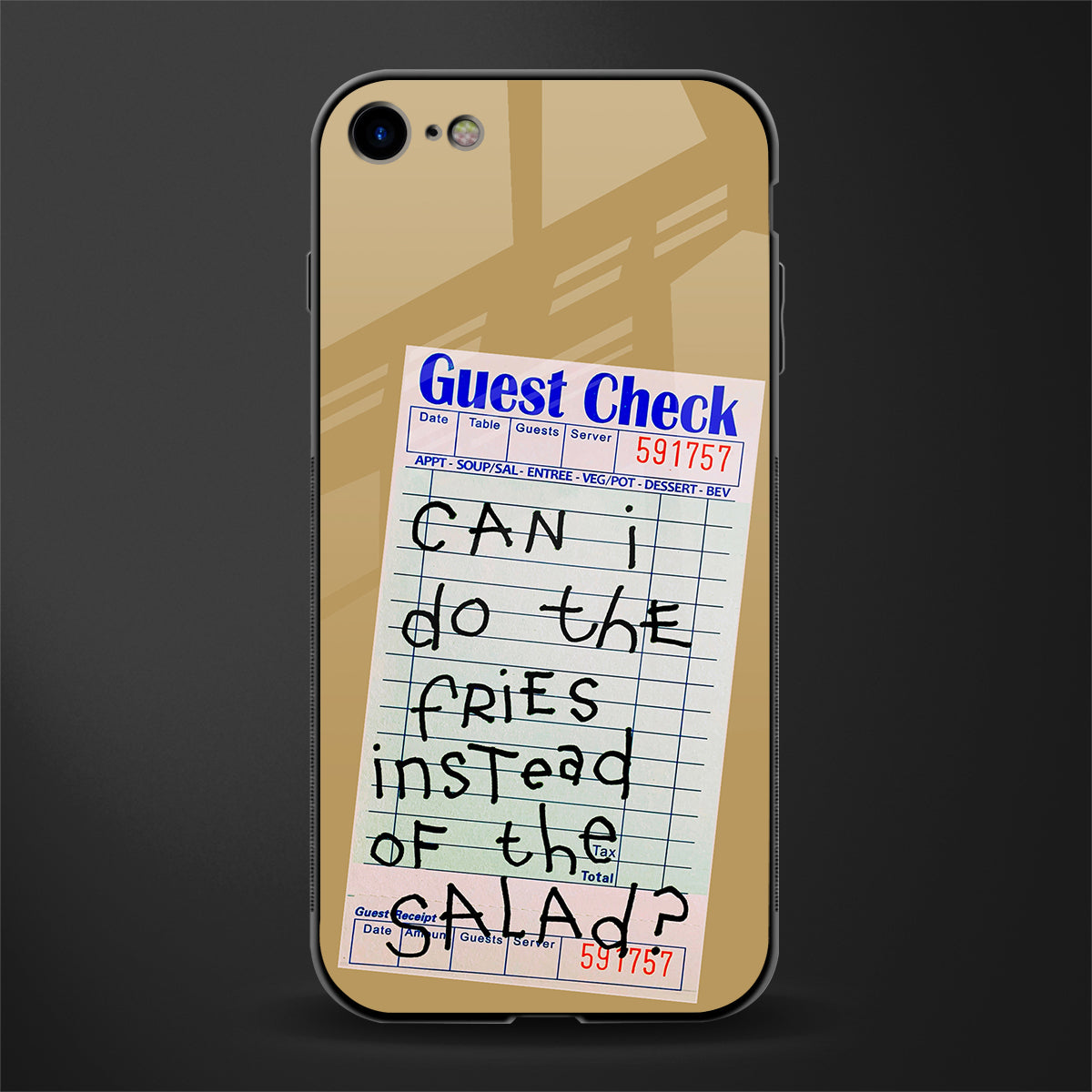 fries over salad glass case for iphone se 2020 image