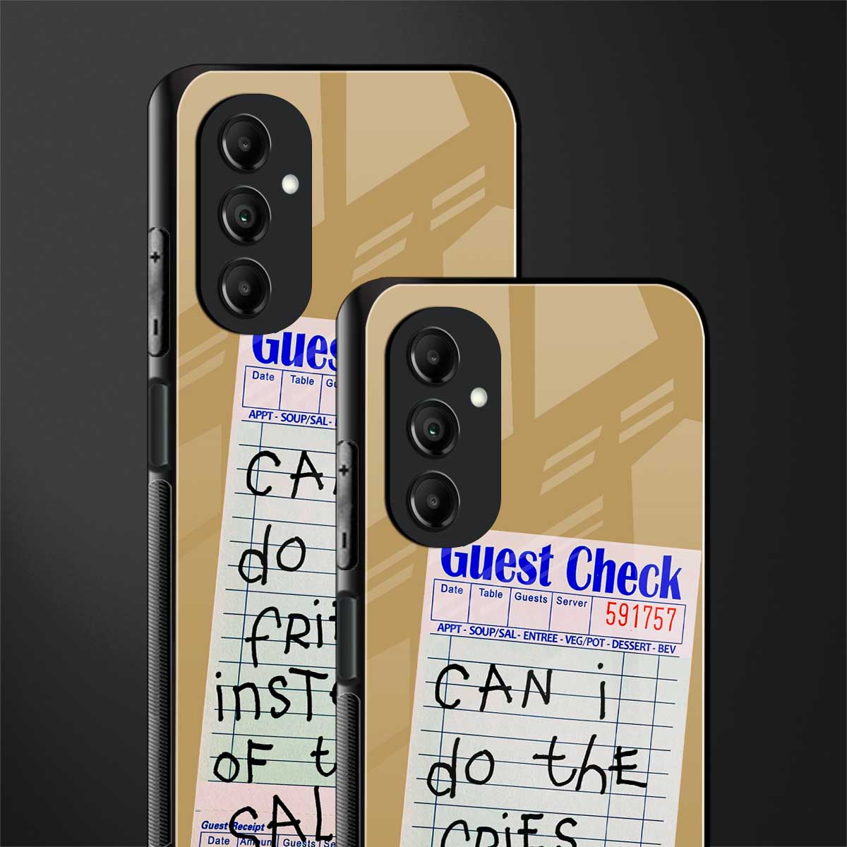 fries over salad back phone cover | glass case for samsung galaxy a14 5g