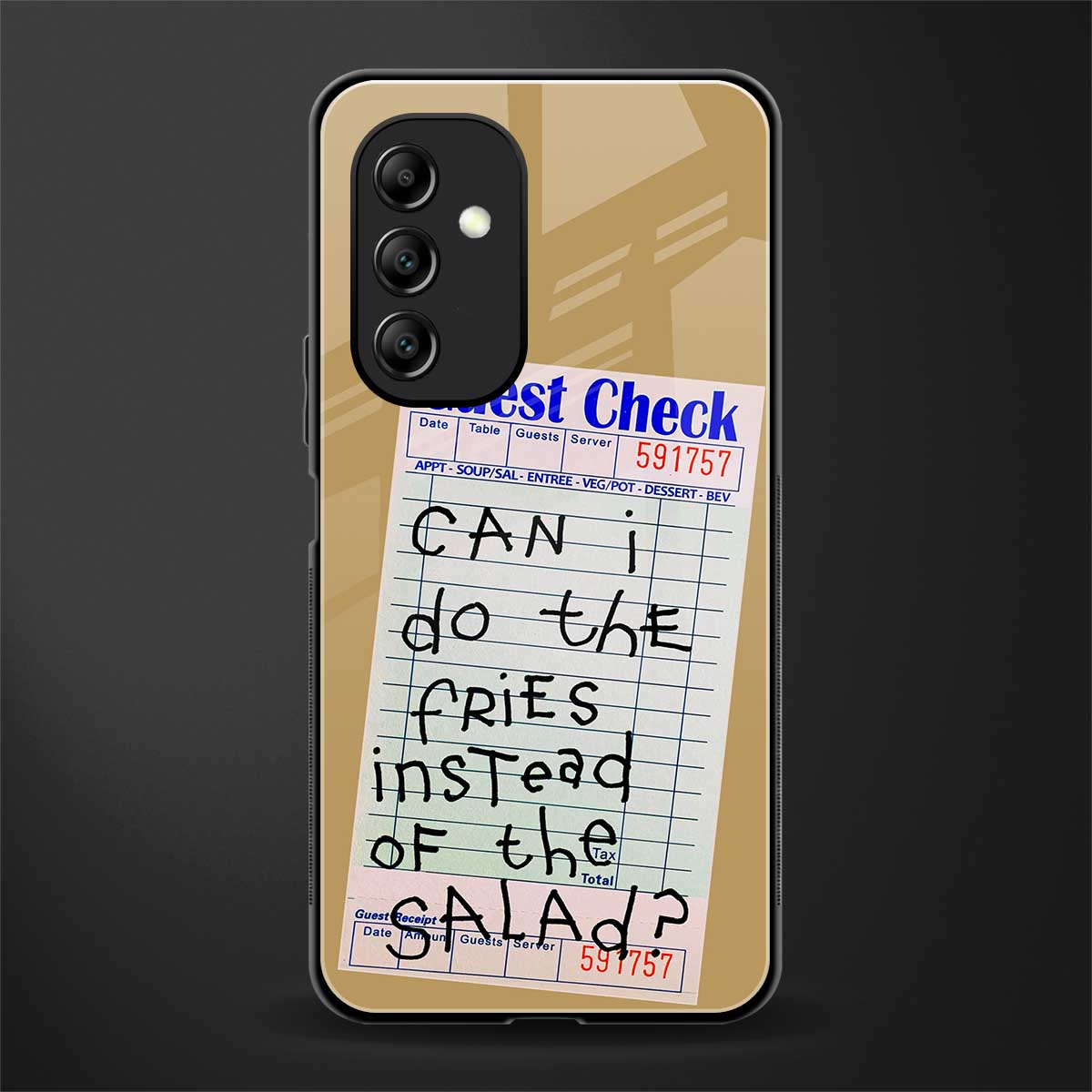 fries over salad back phone cover | glass case for samsung galaxy a14 5g