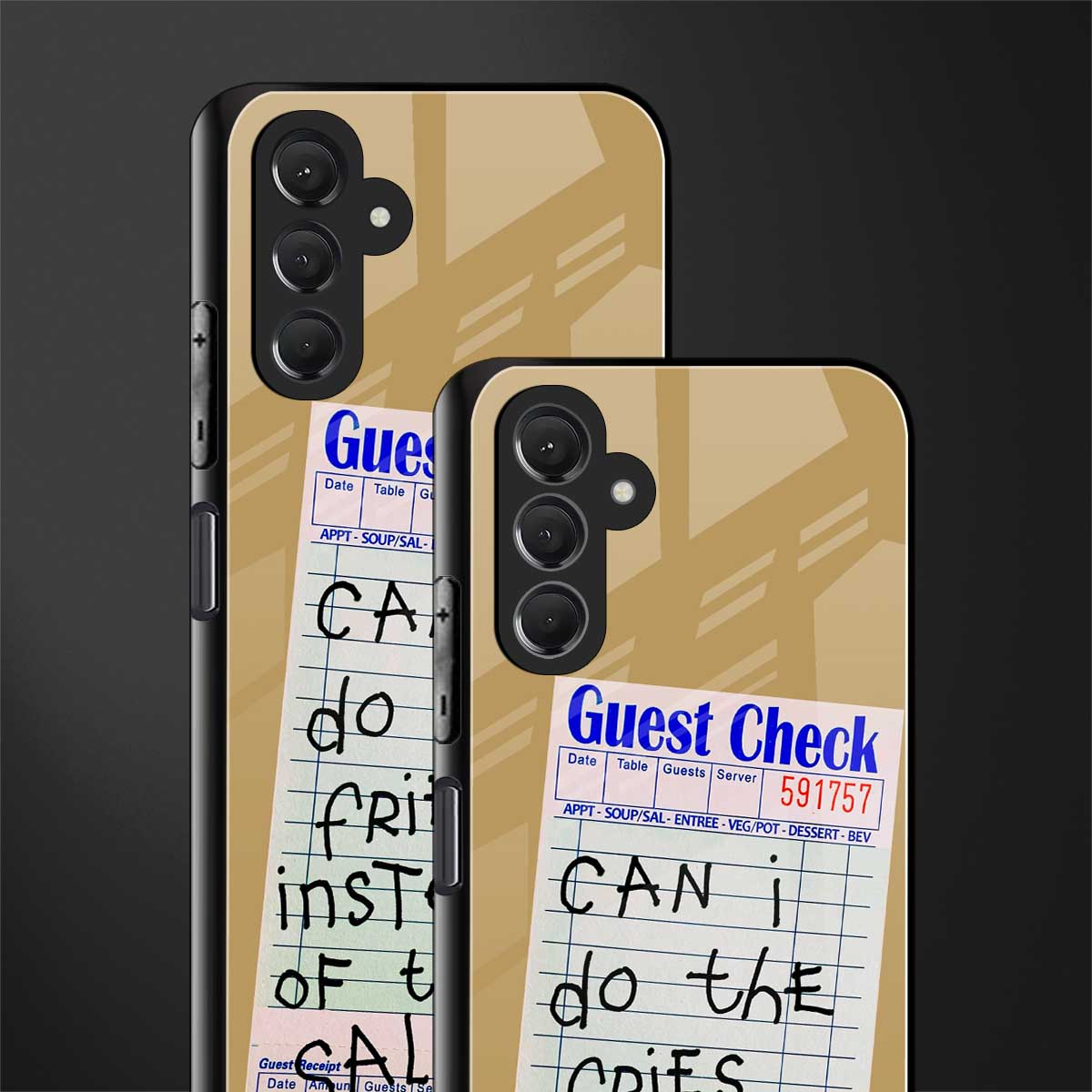 fries over salad back phone cover | glass case for samsun galaxy a24 4g