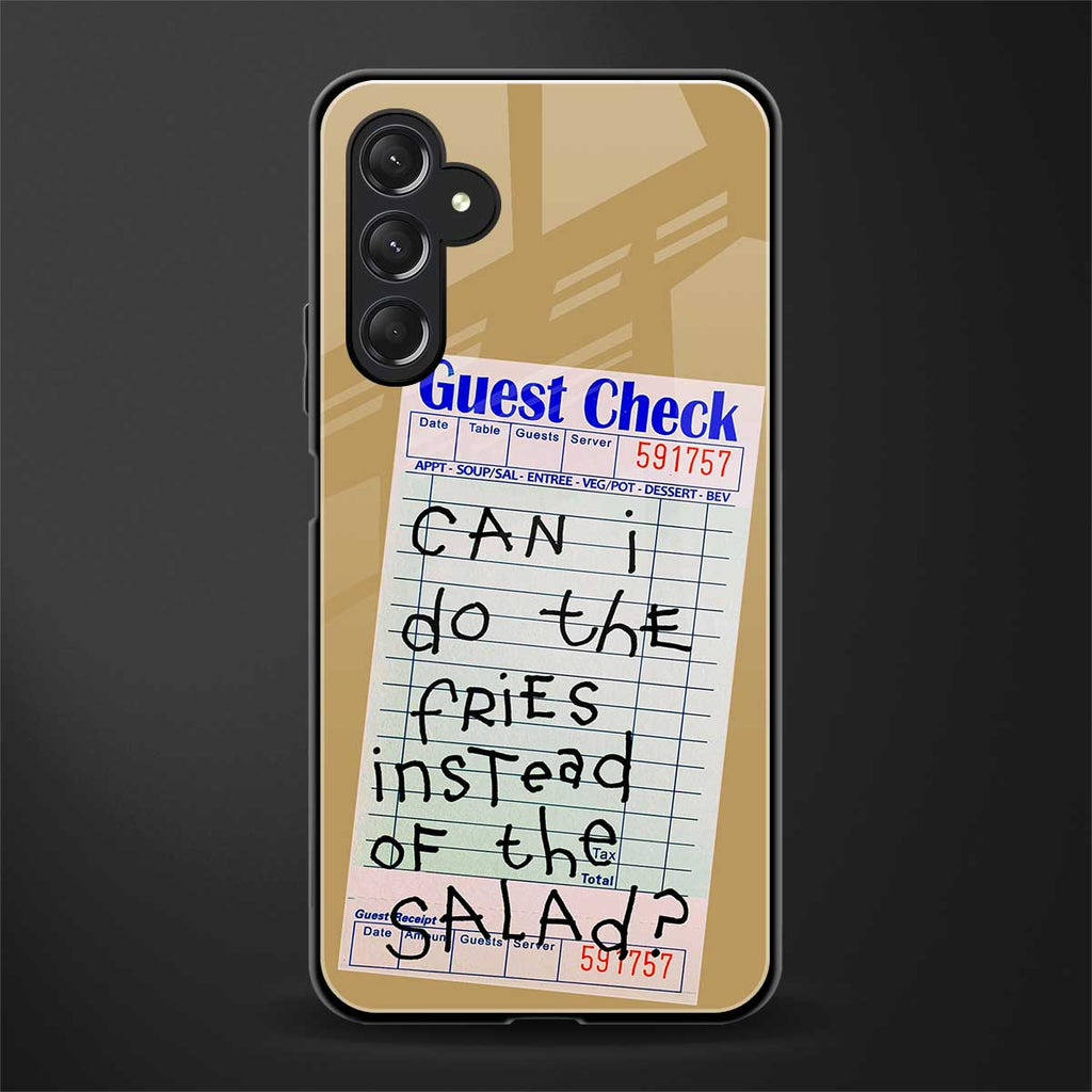 fries over salad back phone cover | glass case for samsun galaxy a24 4g