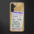 fries over salad back phone cover | glass case for samsun galaxy a24 4g