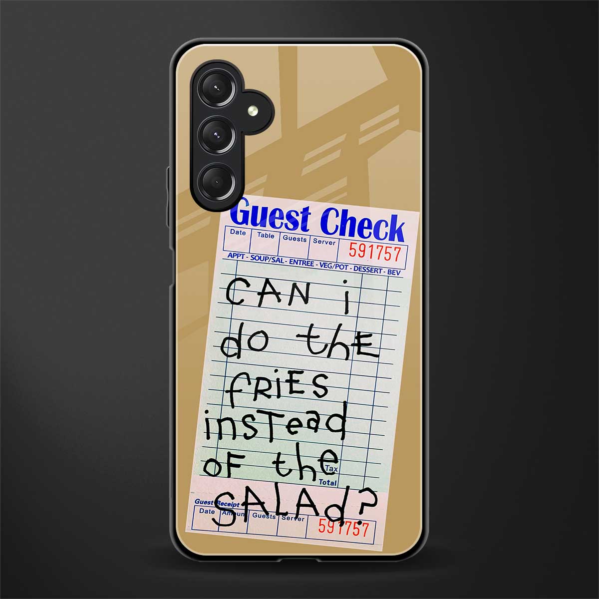 fries over salad back phone cover | glass case for samsun galaxy a24 4g