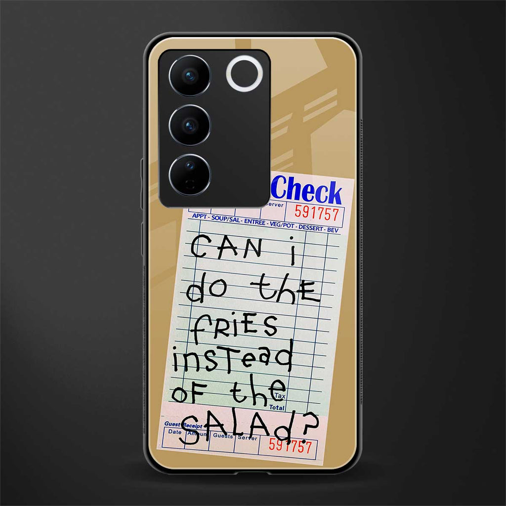 fries over salad back phone cover | glass case for vivo v27 pro 5g