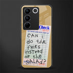 fries over salad back phone cover | glass case for vivo v27 pro 5g