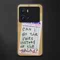 fries over salad back phone cover | glass case for iQOO 9 Pro