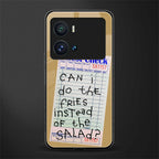 fries over salad back phone cover | glass case for iQOO 9 Pro