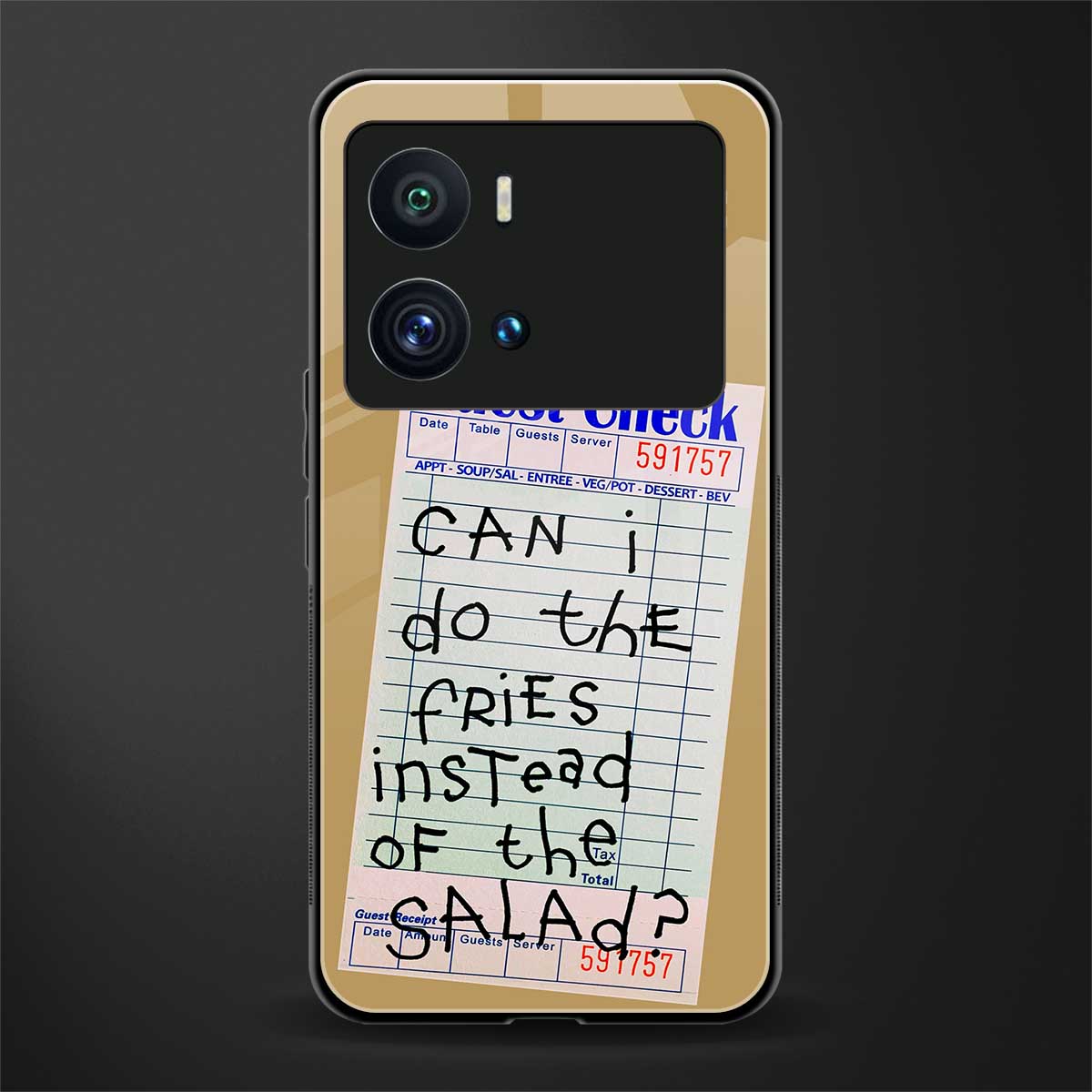 fries over salad back phone cover | glass case for iQOO 9 Pro