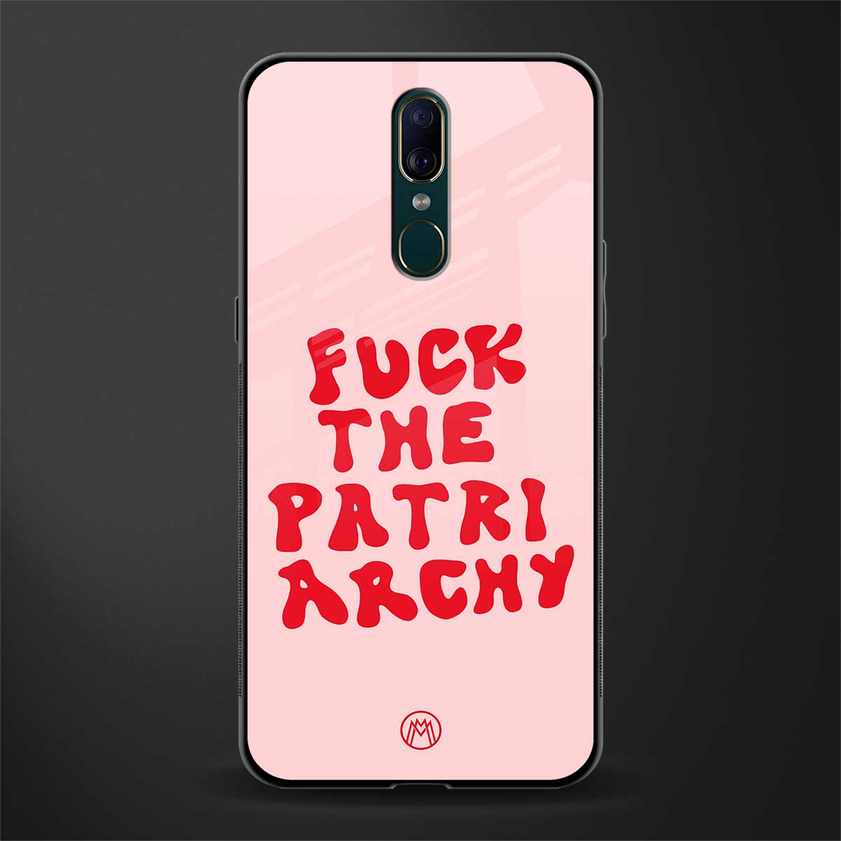 fuck the patriarchy glass case for oppo a9 image