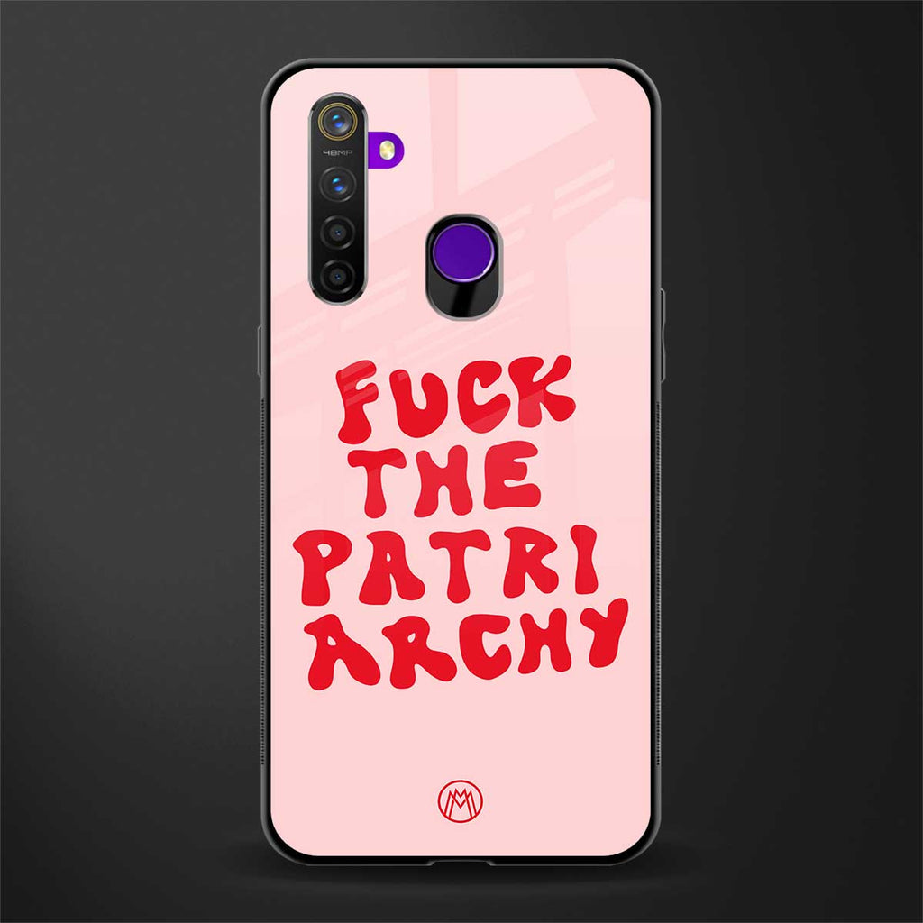 fuck the patriarchy glass case for realme 5 pro image