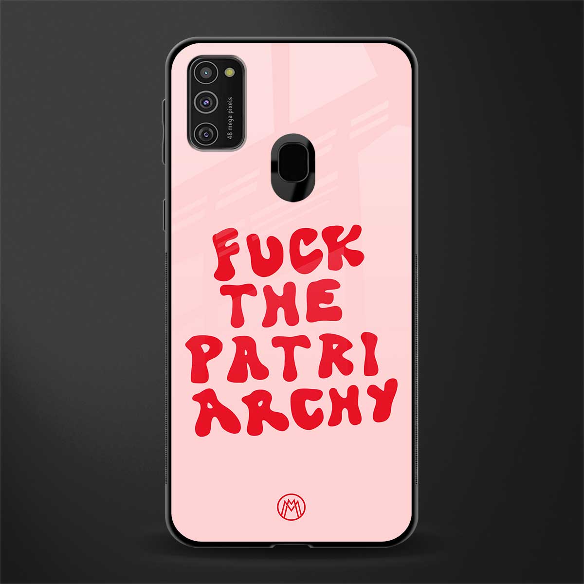 fuck the patriarchy glass case for samsung galaxy m21 image