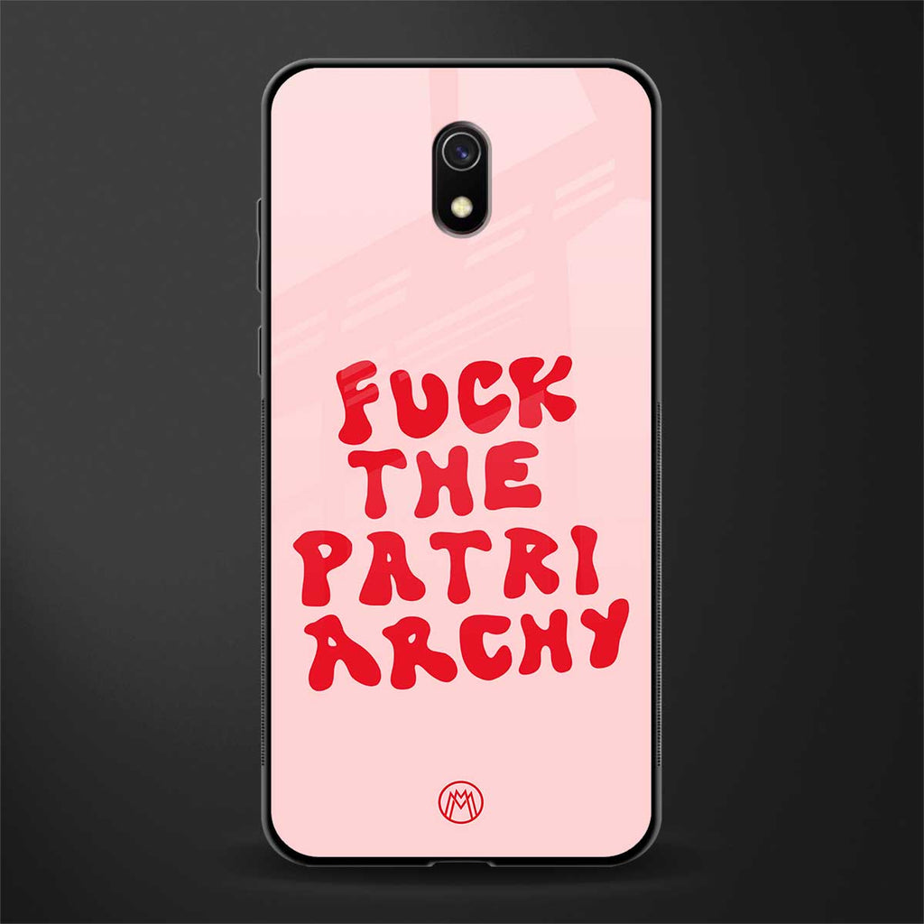 fuck the patriarchy glass case for redmi 8a image