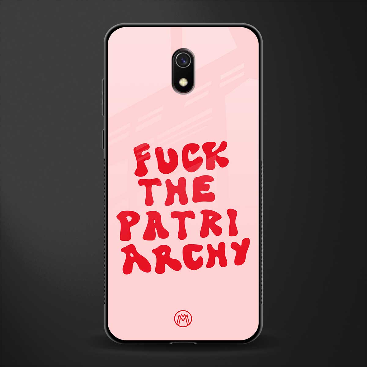 fuck the patriarchy glass case for redmi 8a image