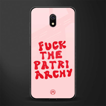 fuck the patriarchy glass case for redmi 8a image