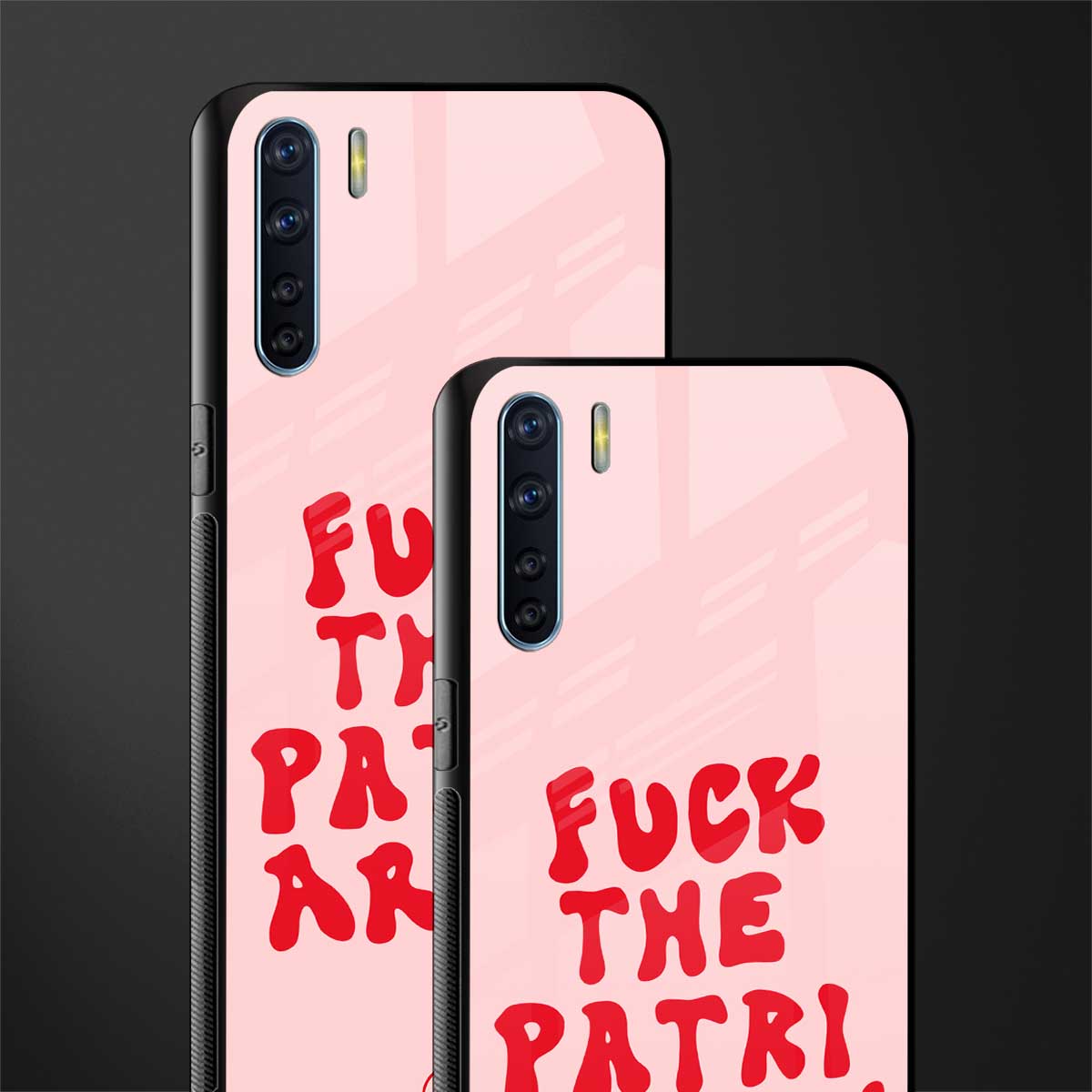 fuck the patriarchy glass case for oppo f15 image-2