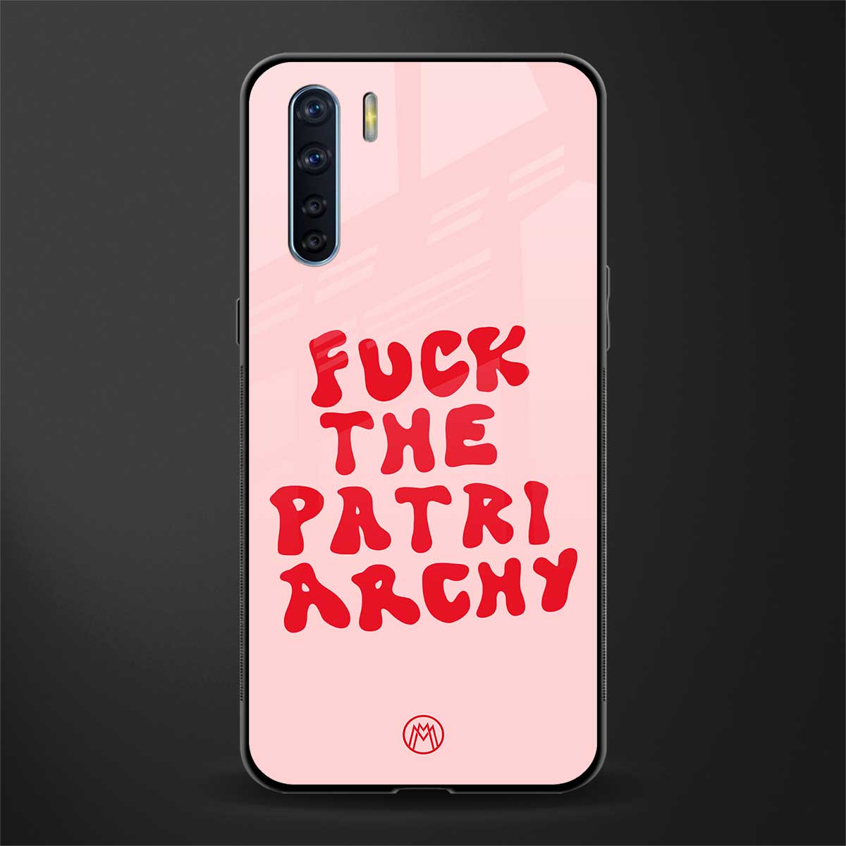 fuck the patriarchy glass case for oppo f15 image