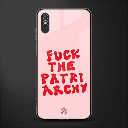 fuck the patriarchy glass case for redmi 9i image