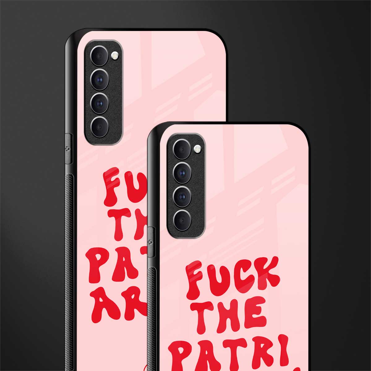 fuck the patriarchy glass case for oppo reno 4 pro image-2