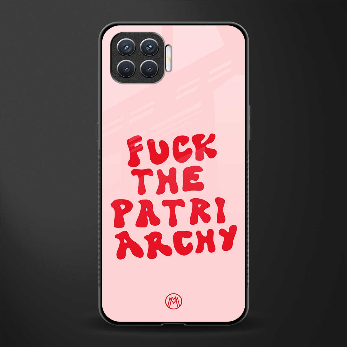 fuck the patriarchy glass case for oppo f17 pro image