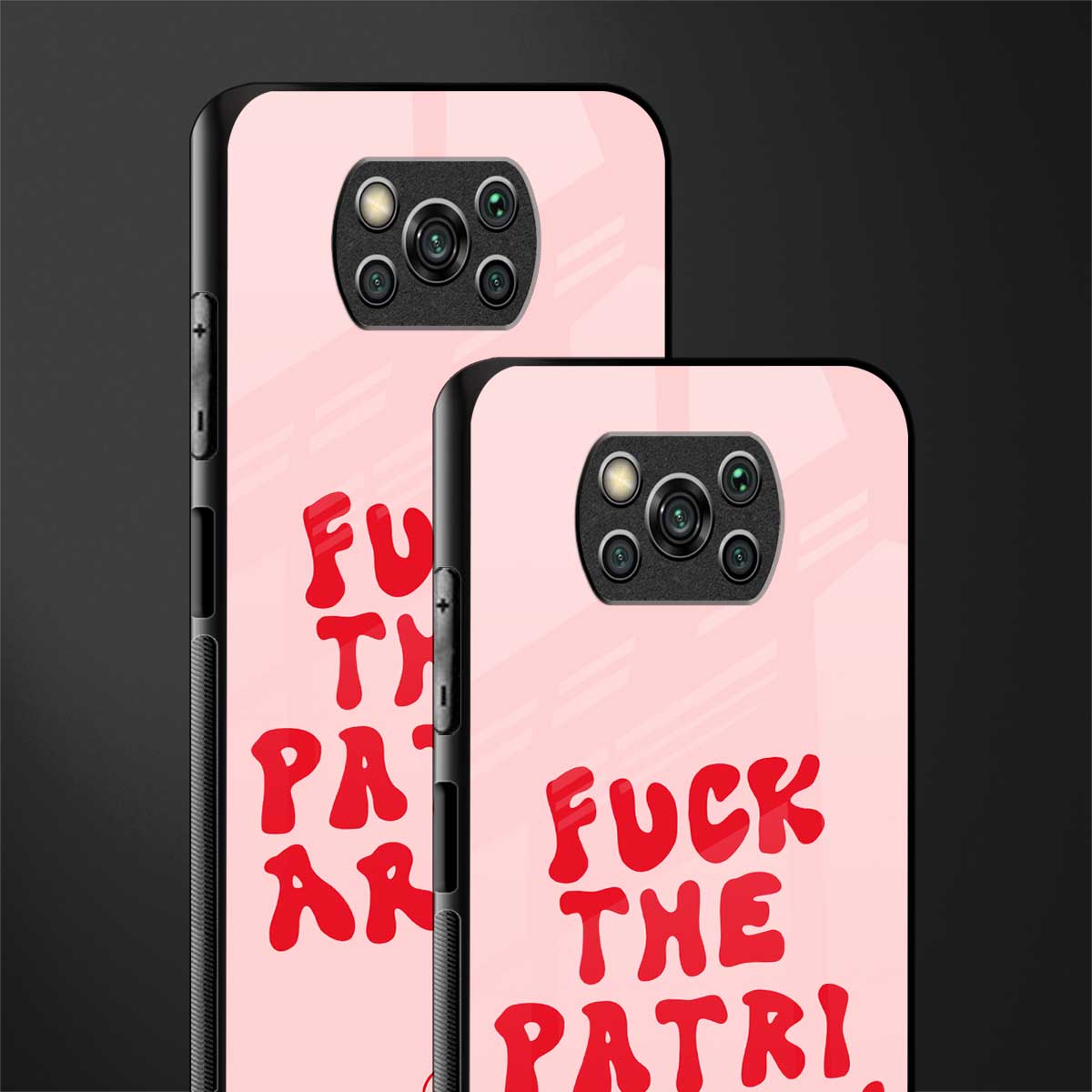 fuck the patriarchy glass case for poco x3 image-2